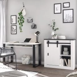 Ridgevalley Ensemble de bureau Shutter II (2 élém.) - Imitation pin blanc