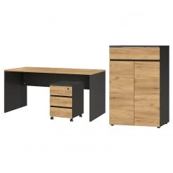 Germania Ensemble bureau GW-Lisbonne II (3 élém.) - Imitation Chêne de Navarre / Graphite