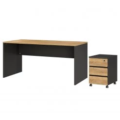 Germania Ensemble bureau GW-Lisbonne I (2 élém.) - Imitation Chêne de Navarre / Graphite
