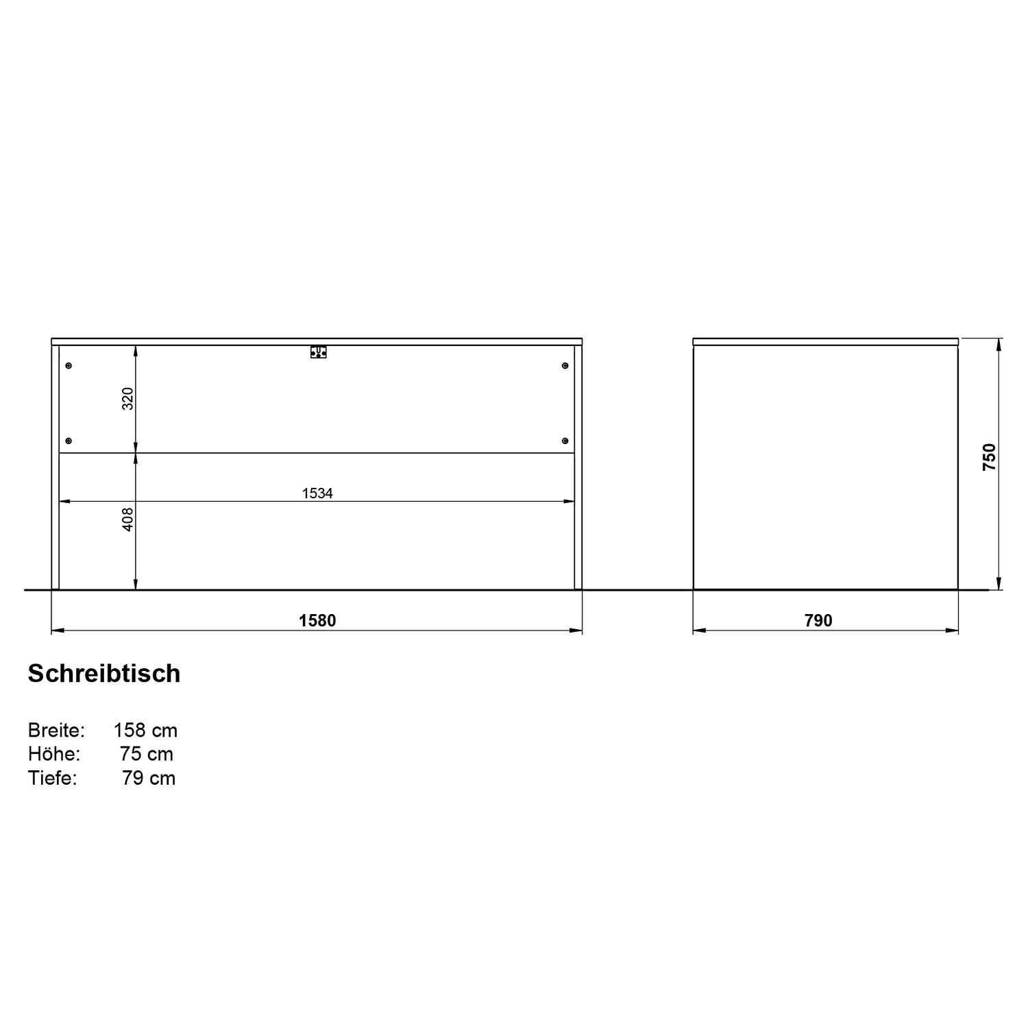 Germania Ensemble bureau GW-Lisbonne I (2 élém.) - Imitation Chêne de Navarre / Graphite – Image 9