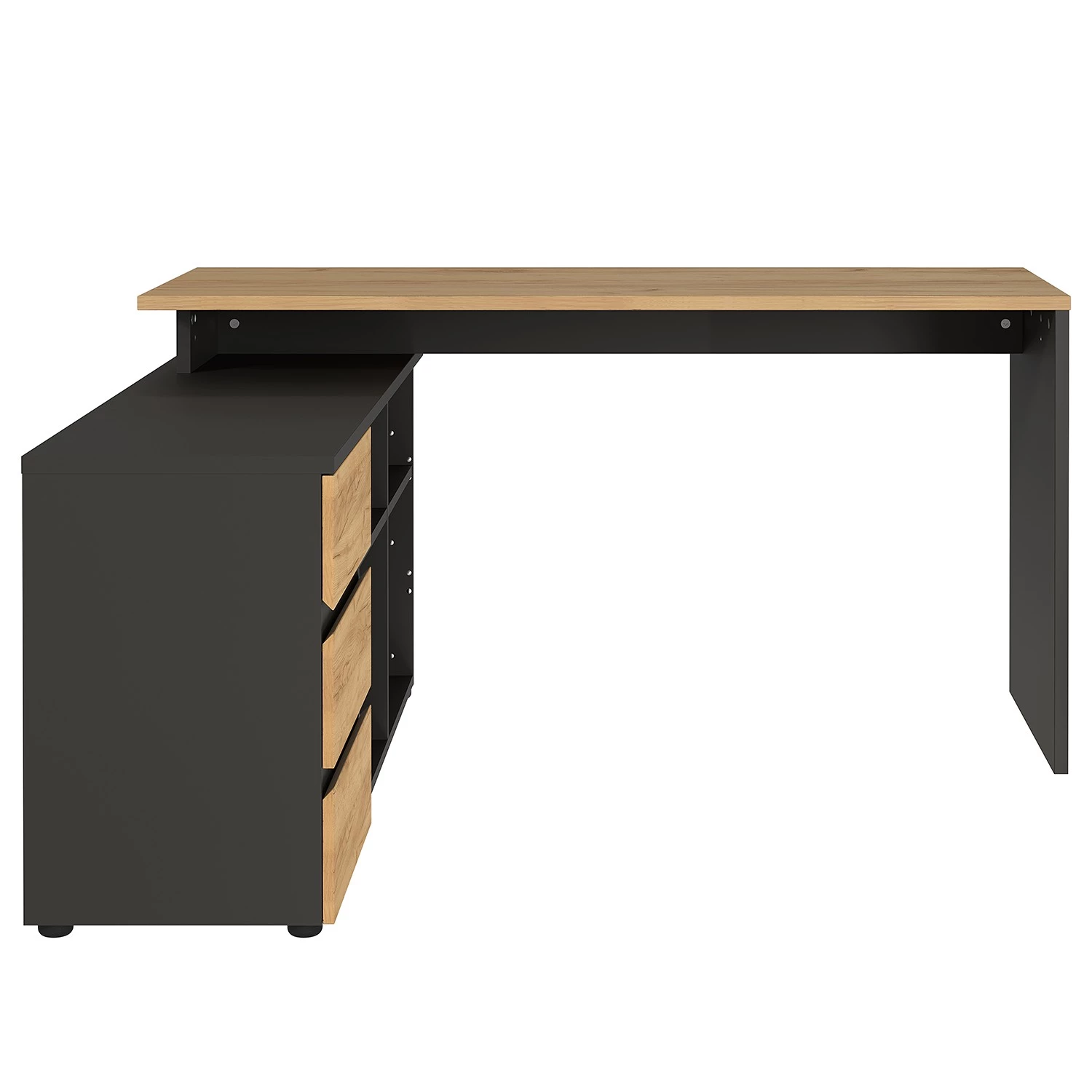 Germania Ensemble bureau GW-Lisbonne V (2 élém.) - Imitation Chêne de Navarre / Graphite – Image 7