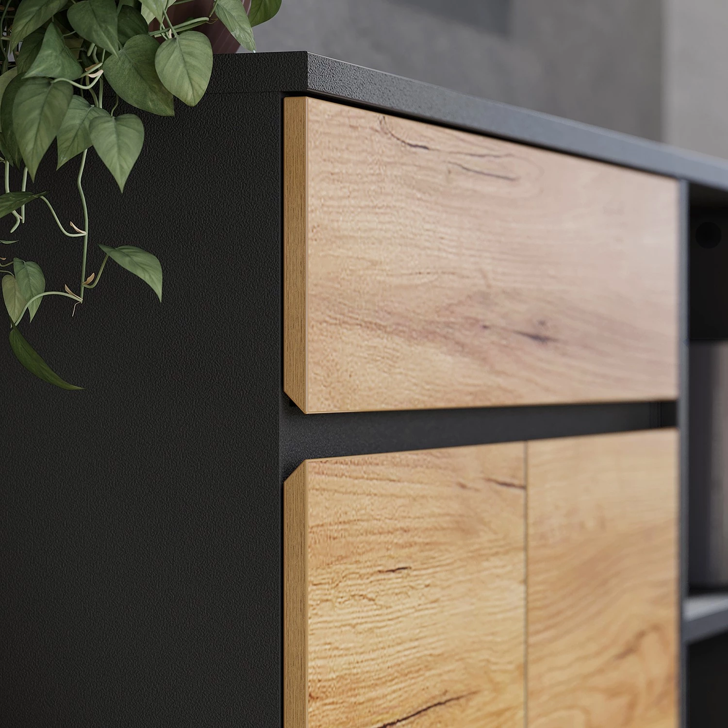 Germania Ensemble bureau GW-Lisbonne V (2 élém.) - Imitation Chêne de Navarre / Graphite – Image 10