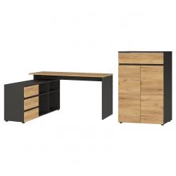 Germania Ensemble bureau GW-Lisbonne IV (2 Ă©lĂ©m.) - Imitation ChĂȘne de Navarre / Graphite