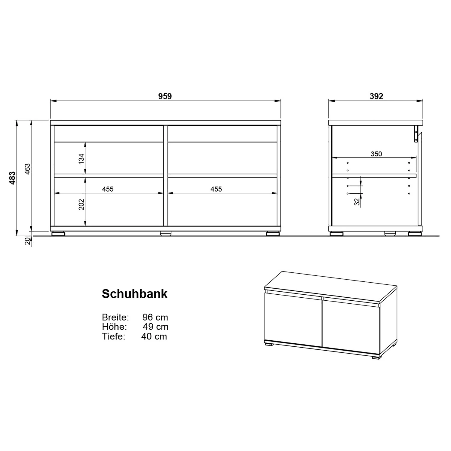 Germania Ensemble d’entrée Lisbonne III (4 élém.) - Imitation Chêne de Navarre / Anthracite – Image 13