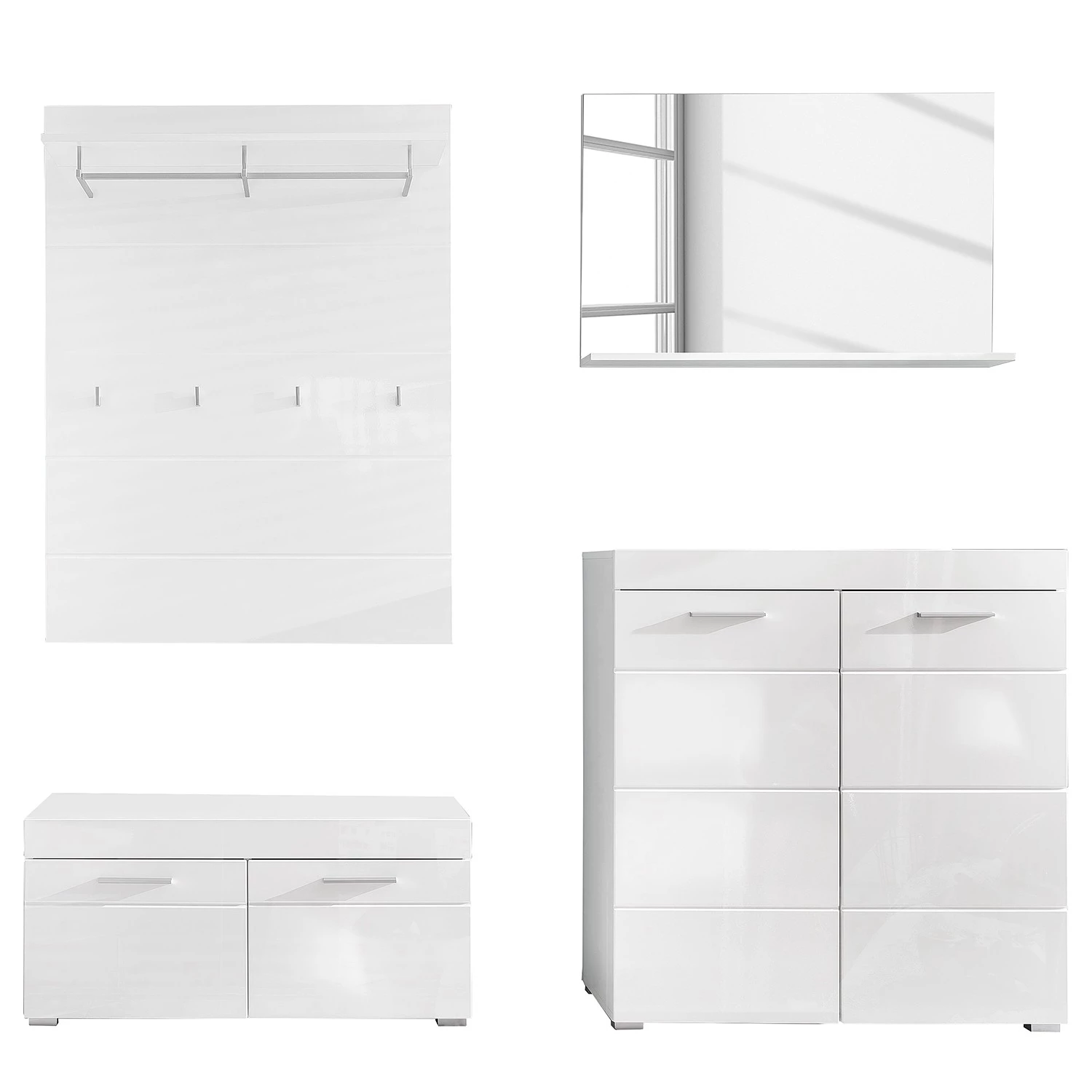 Trendteam Ensemble d’entrée Amanda VII (4 élém.) - Blanc brillant – Image 2