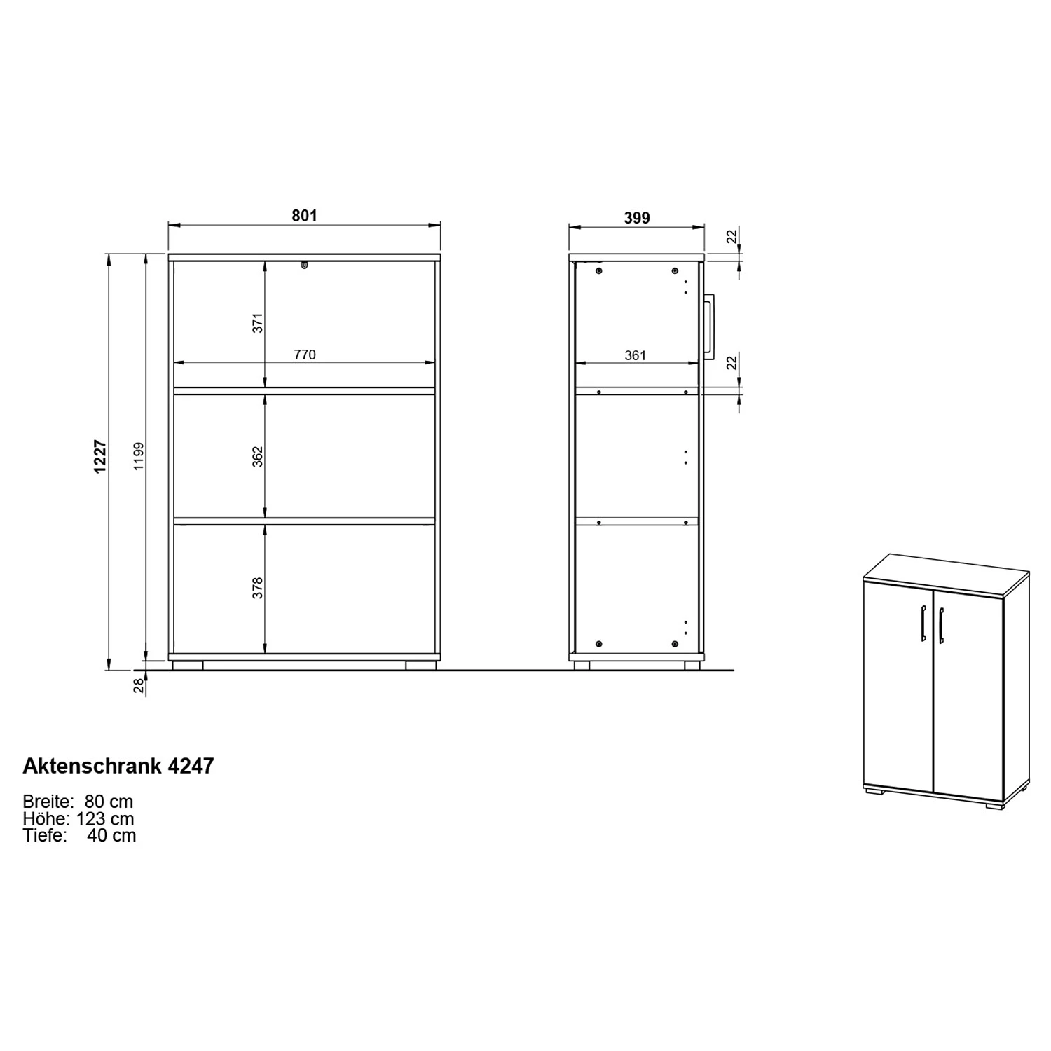 Germania Bureau GW-Profi 2.0 I (4 éléments) - Gris lumineux – Image 10