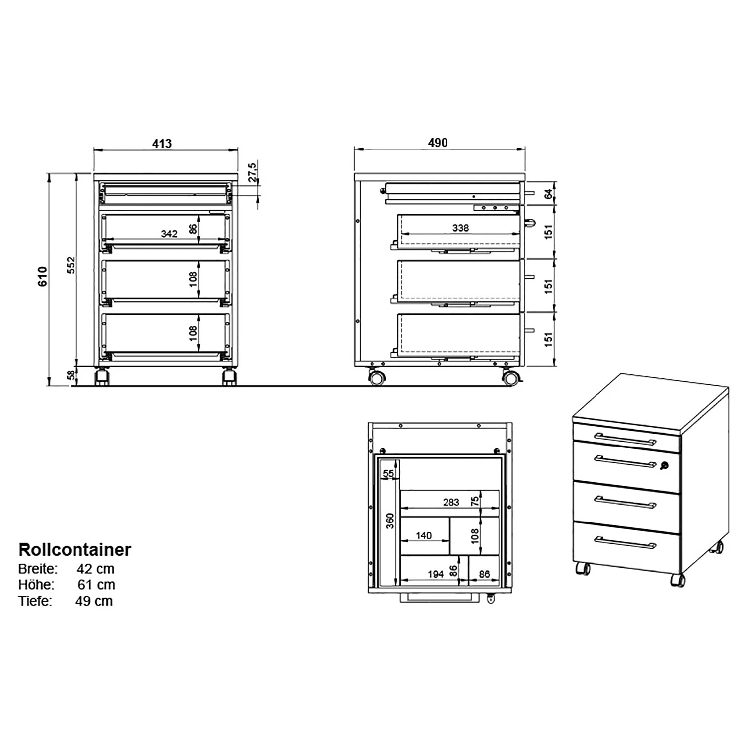 Germania Bureau GW-Agenda (5 éléments) - Imitation chêne Grandson / Graphite – Image 17