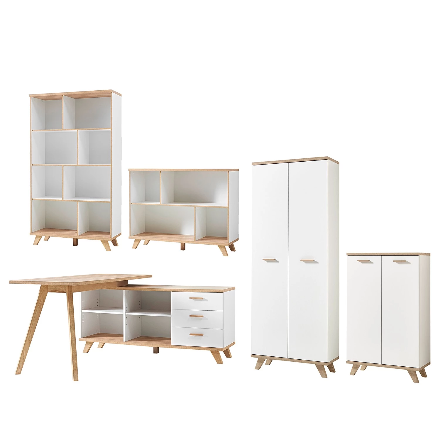 Germania Bureau Neston (5 éléments) - Chêne Sanremo / Blanc