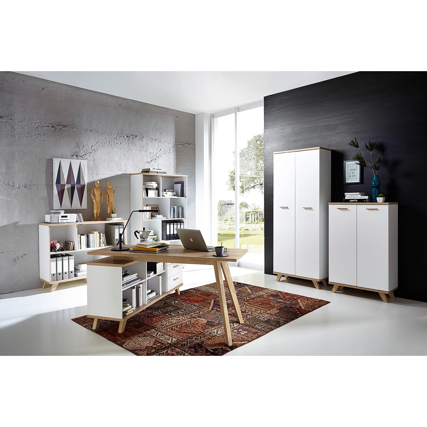 Germania Bureau Neston (5 éléments) - Chêne Sanremo / Blanc – Image 2