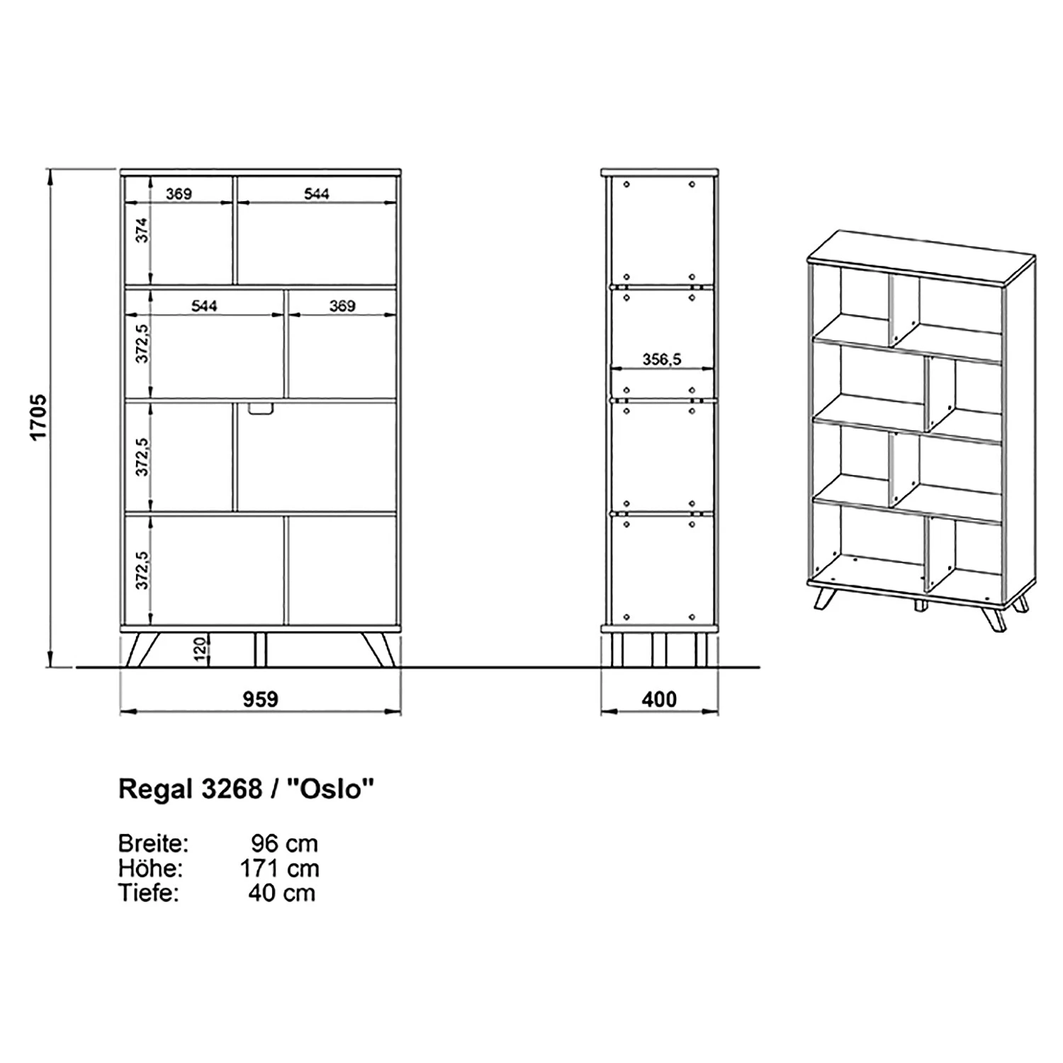 Germania Bureau Neston (5 éléments) - Chêne Sanremo / Blanc – Image 15