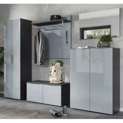 Germania Ensemble d’entrée Genova III (5 élém.) - Verre - Gris argenté / Graphite