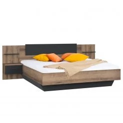 Loftscape Lit Buren - Imitation chêne rustique / Imitation chêne noir