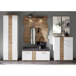 Maison Belfort Ensemble d’entrée Nizao II (5 éléments) - Éclairage intégré - Imitation chêne artisan