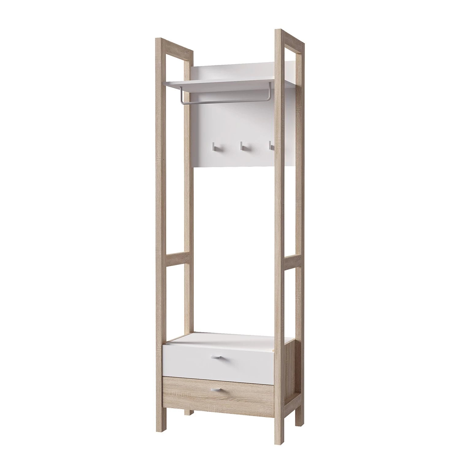 Loftscape Porte-manteau compact Thurles I - Imitation chĂȘne Sonoma / Blanc