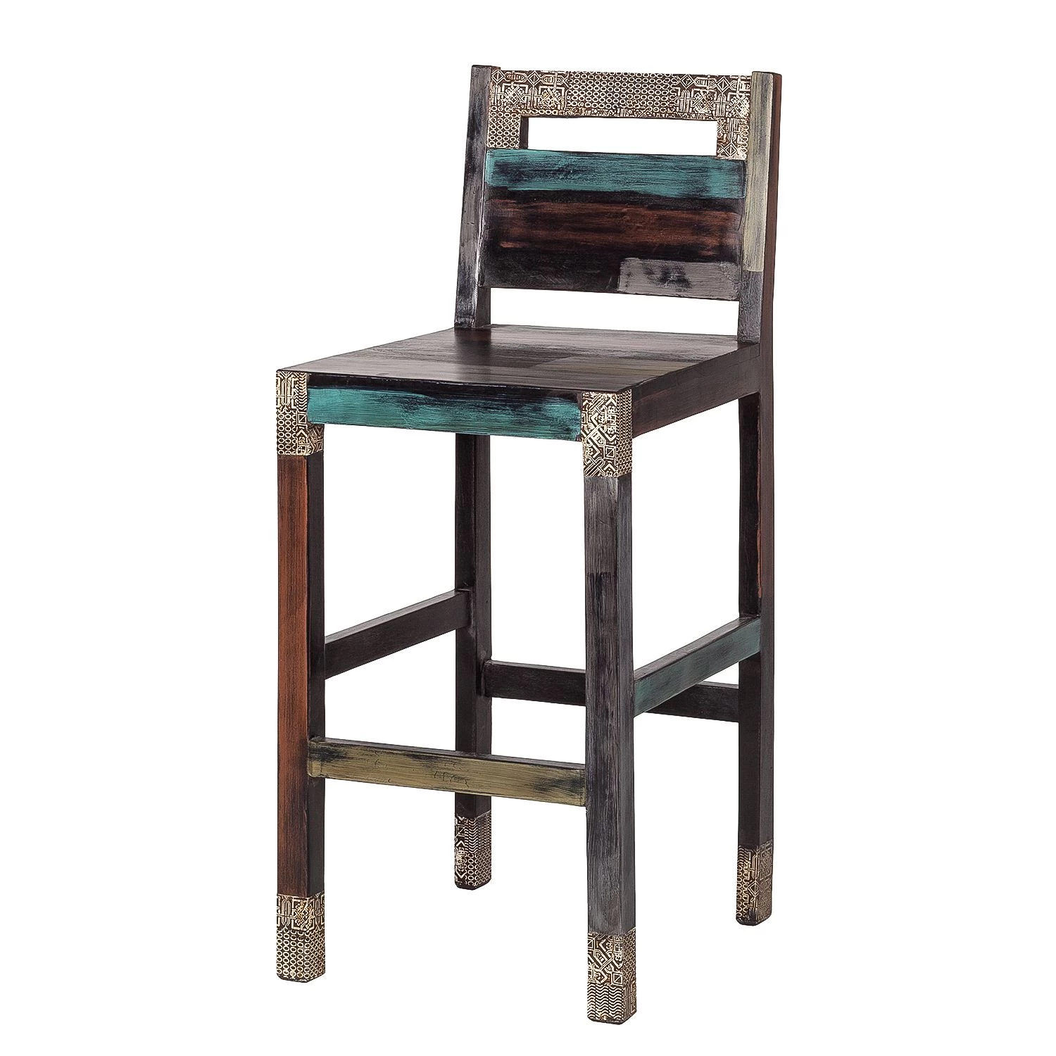 Wolf-Möbel Ensemble de bar Goa (3 éléments) - Acacia / Manguier partiellement massif - Multicolore – Image 4