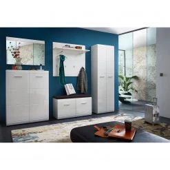 Germania Ensemble de vestibule Adana IV - Blanc brillant - Avec coussin d’assie