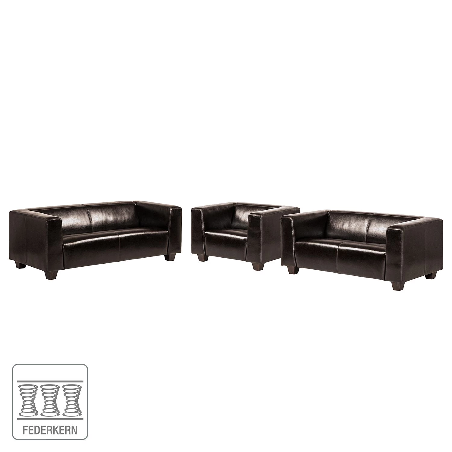 Maison Belfort Ensemble de canapés Nespolo - Cuir synthétique marron – Image 2