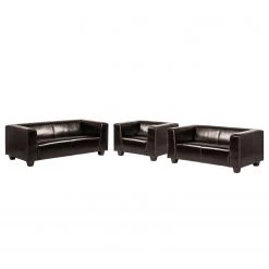 Maison Belfort Ensemble de canapés Nespolo - Cuir synthétique marron