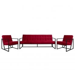 Jack & Alice Ensemble de salon Charm I (3-1-1) - Rouge cerise