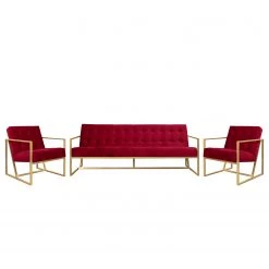 Jack & Alice Ensemble de salon Charm II (3-1-1) - Rouge cerise