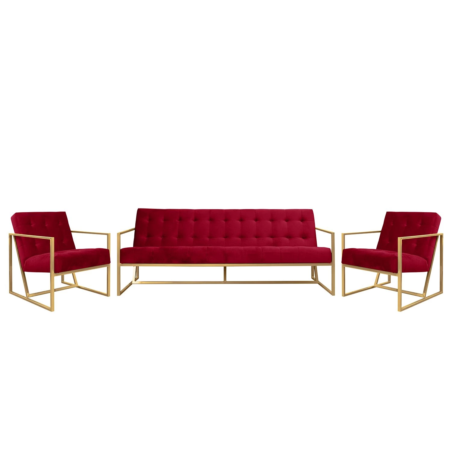 Jack & Alice Ensemble de salon Charm II (3-1-1) - Rouge cerise