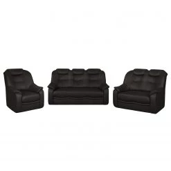 Modoform Ensemble de salon Lakin (3-2-1) - Imitation cuir - Marron foncé
