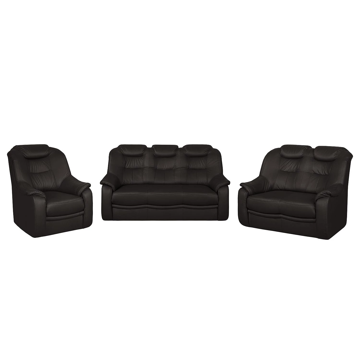 Modoform Ensemble de salon Lakin (3-2-1) - Imitation cuir - Marron foncé