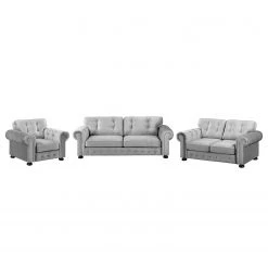 Velvet Studio Ensemble de salon Marau (3-2-1) - Gris clair