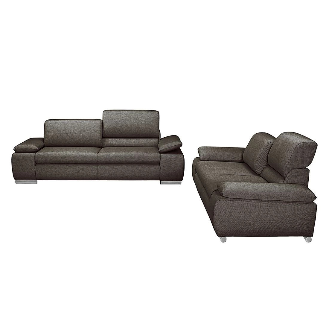 Fredriks Canapé panoramique Masca (3-2) - Tissu structuré gris marron – Image 2