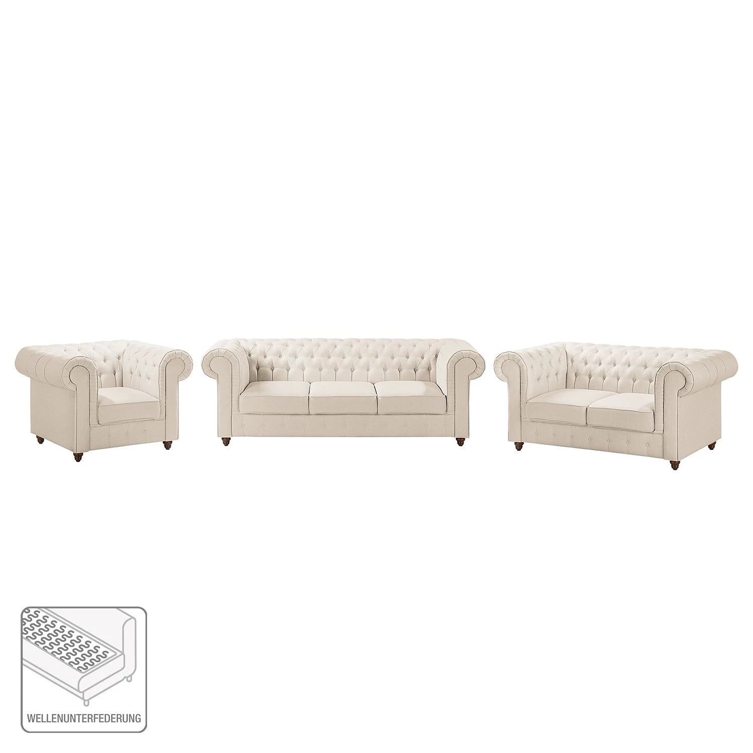 Maison Belfort Ensemble de salon Pintano (3-2-1) - Beige – Image 2