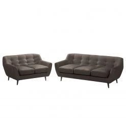 Ars manufacti Ensemble de salon Rometta (3-2) - Gris marron