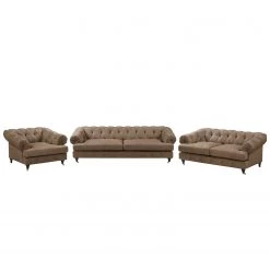 Ars manufacti Ensemble de salon Thory (3-2-1) - Marron clair