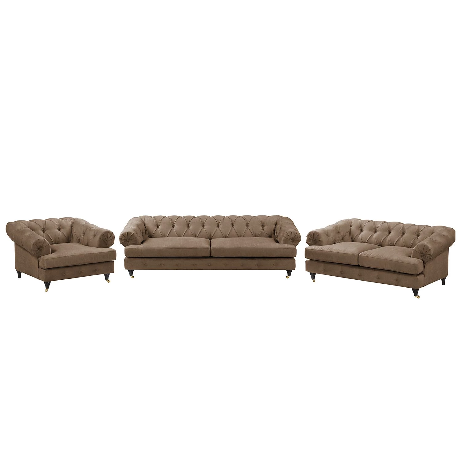 Ars manufacti Ensemble de salon Thory (3-2-1) - Marron clair