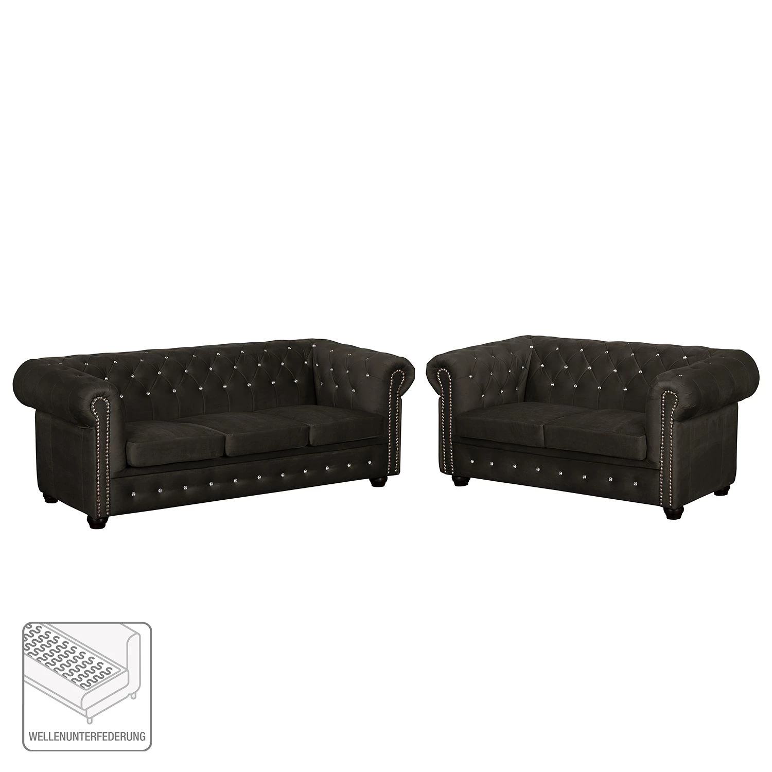 Jack & Alice Ensemble de salon Torquay I (3-2) - Marron noix de coco – Image 2