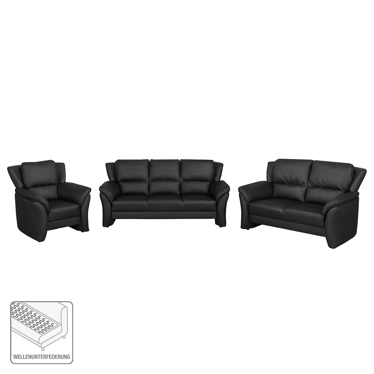 Modoform Salon Windom - 3-2-1 - Imitation cuir - Noir – Image 2